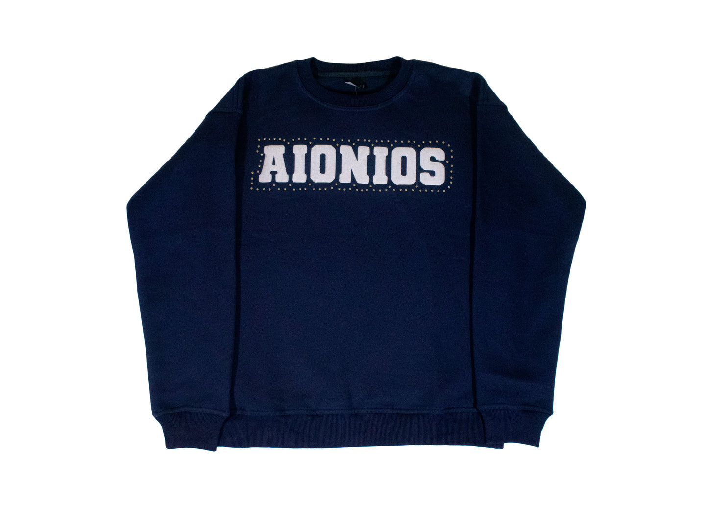 Aionios Blue Rhinestone Crewneck